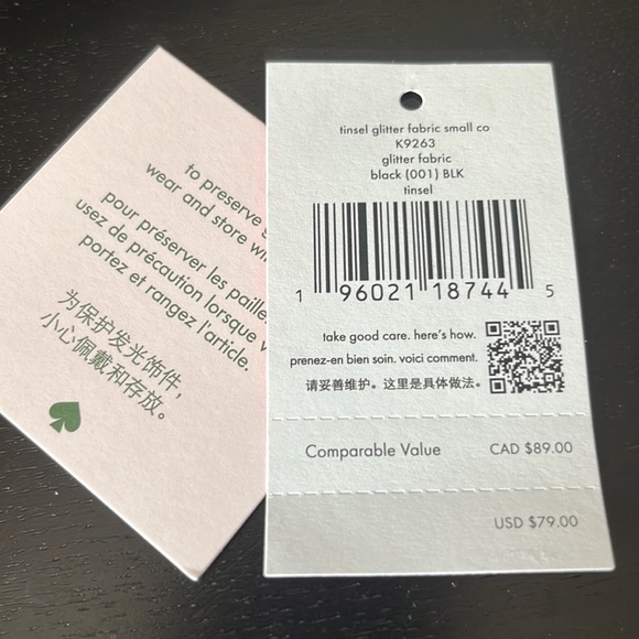 Kate Spade New York Shimmy Tinsel Glitter Fabric Small Cosmetic Case NWT - Picture 5 of 6